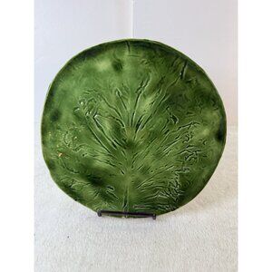 vintage Pat Young Handmade Originals cabbage leaf plate 1960’s As Is Art Pottery
